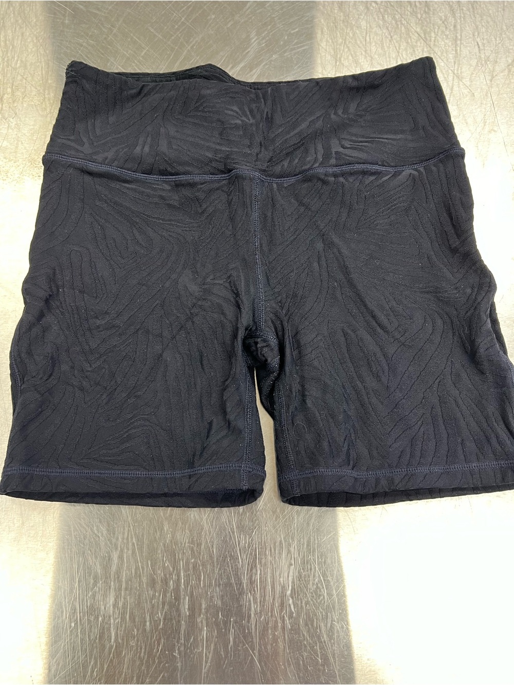 Mono B Black Textured High-Waist Bike Shorts Women’s L
